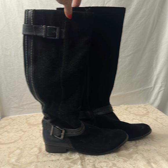 Ladies black suede boots, 8 1/2 - Picture 1 of 5